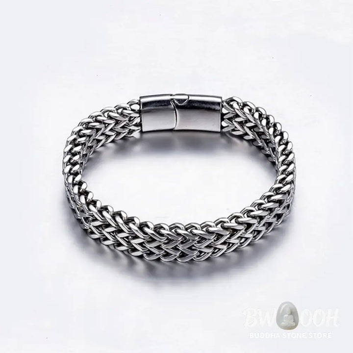 Buddha Stones Fish Scale Magnetic Buckle Titanium Steel Balance Bracelet Bangle - BWOOOH - Bracelet