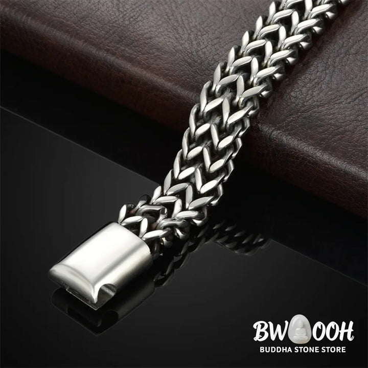 Buddha Stones Fish Scale Magnetic Buckle Titanium Steel Balance Bracelet Bangle - BWOOOH - Bracelet