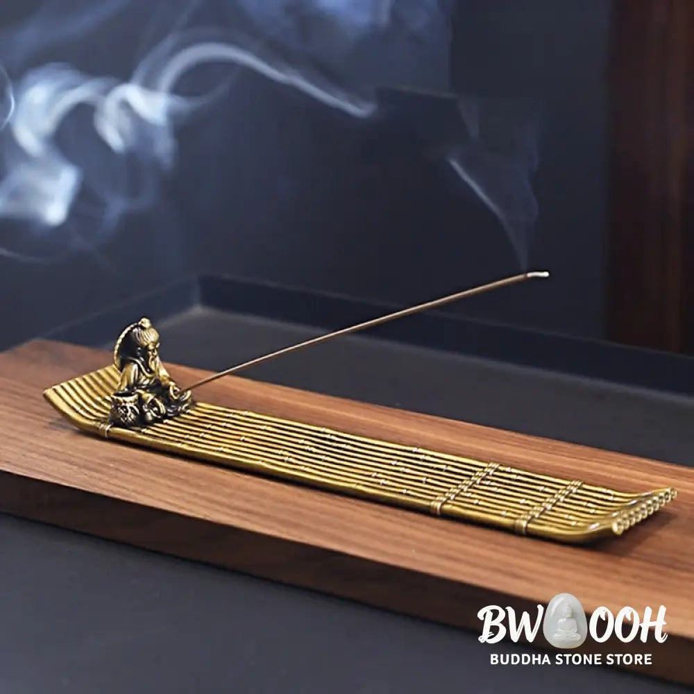 BWOOOH handcrafted incense burner - Fisherman Bamboo Fishing Boat Alloy