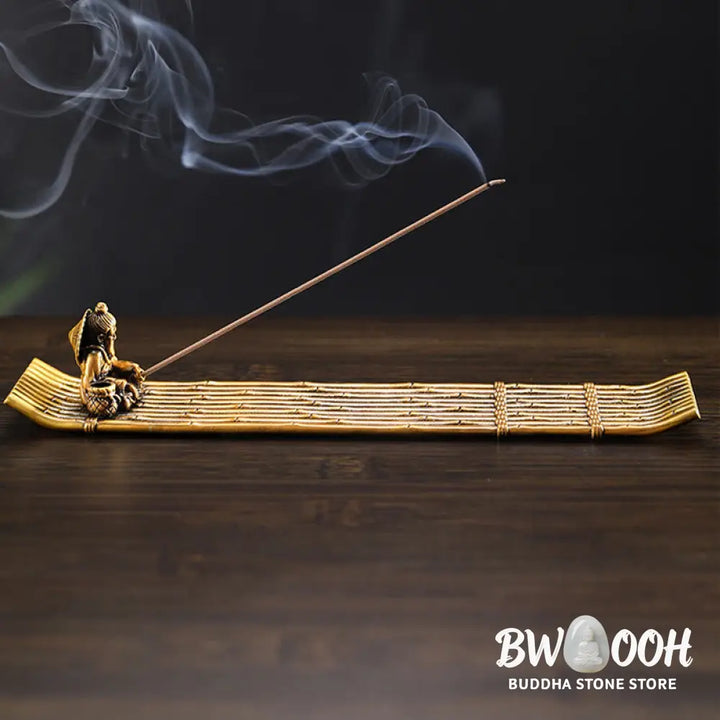BWOOOH handcrafted incense burner - Fisherman Bamboo Fishing Boat Alloy