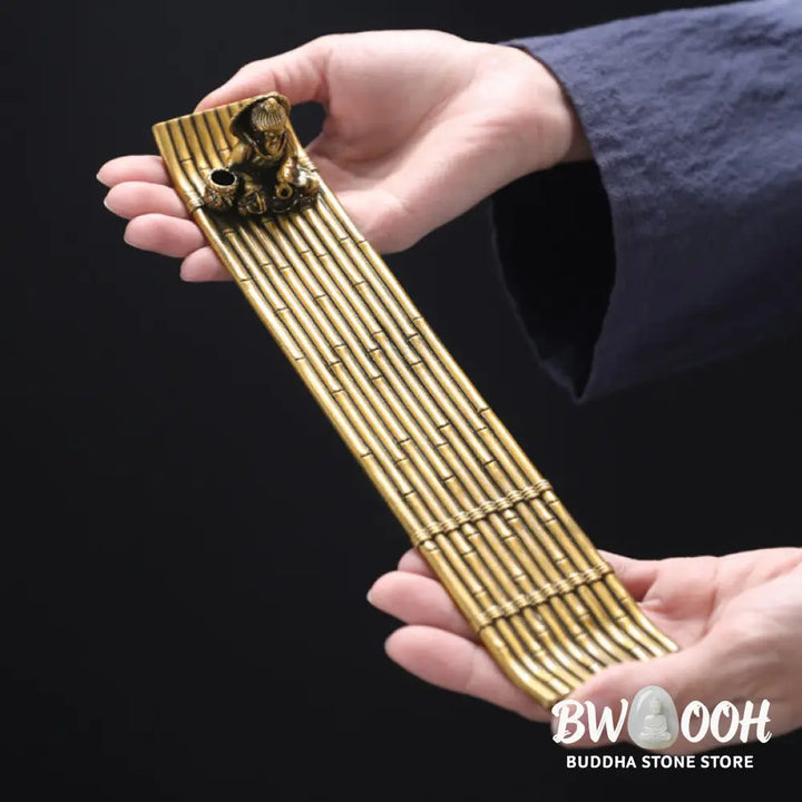 BWOOOH handcrafted incense burner - Fisherman Bamboo Fishing Boat Alloy