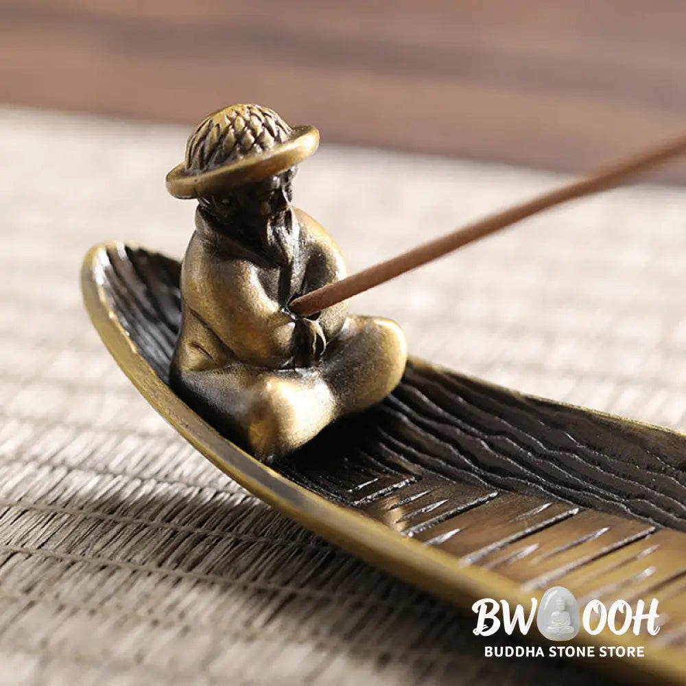 BWOOOH handcrafted incense burner - Fisherman Boat Alloy Incense Stick 