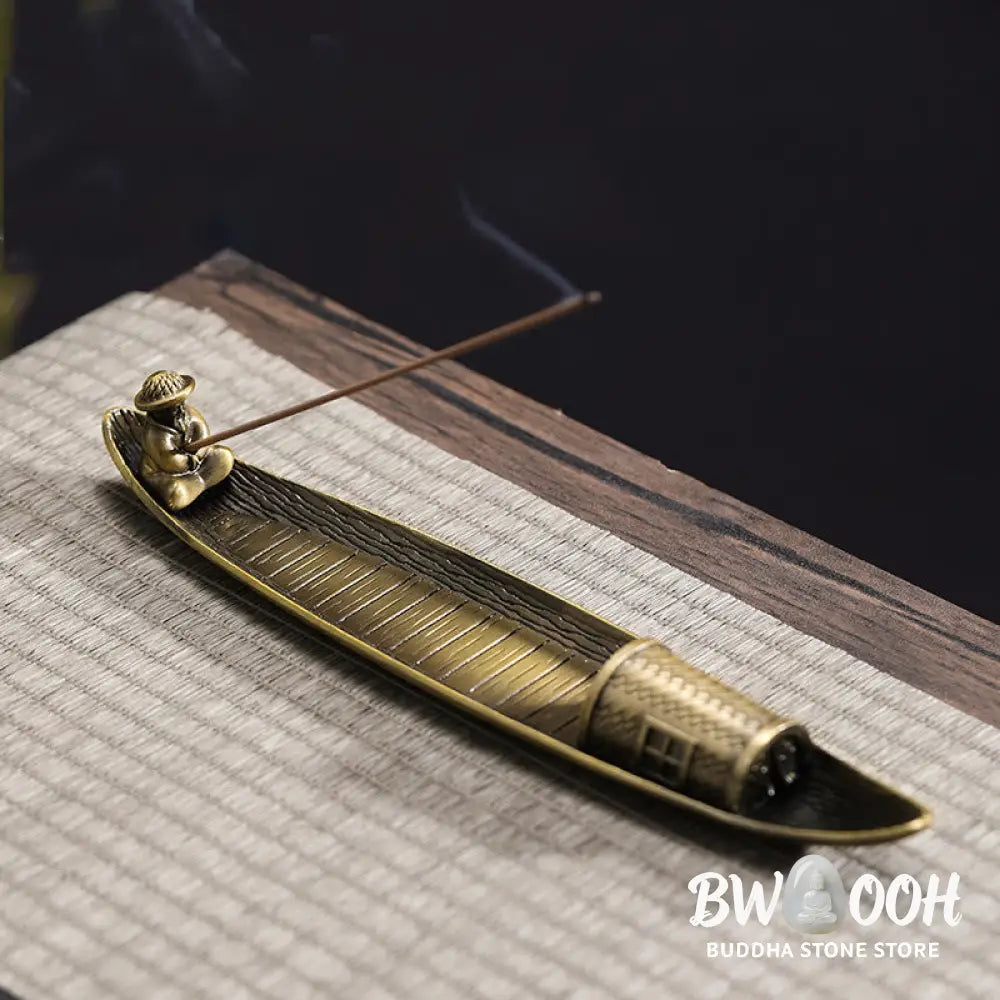 BWOOOH handcrafted incense burner - Fisherman Boat Alloy Incense Stick 