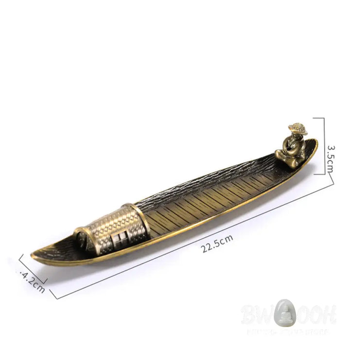 BWOOOH handcrafted incense burner - Fisherman Boat Alloy Incense Stick 