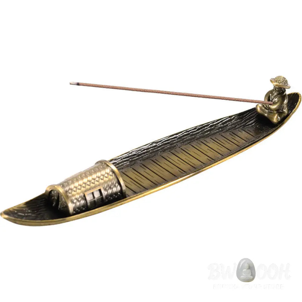 BWOOOH handcrafted incense burner - Fisherman Boat Alloy Incense Stick 