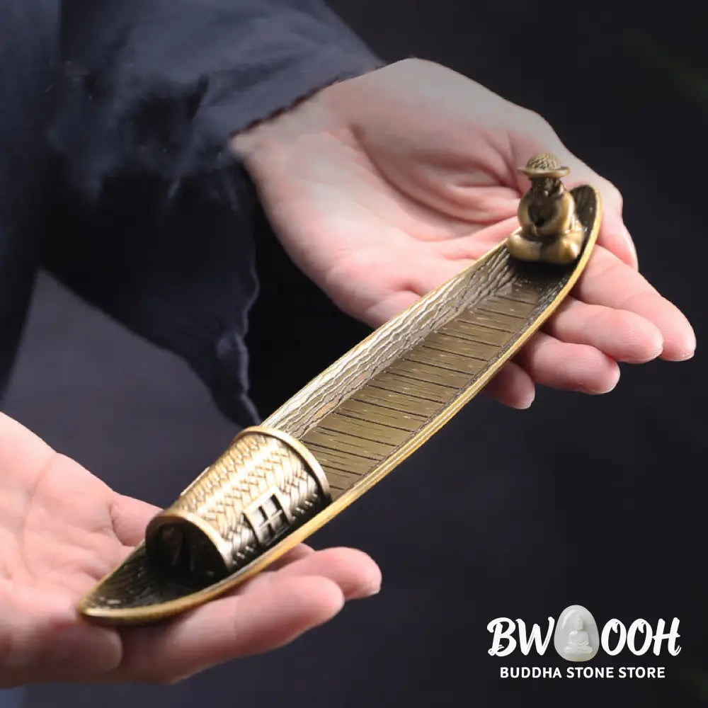 BWOOOH handcrafted incense burner - Fisherman Boat Alloy Incense Stick 