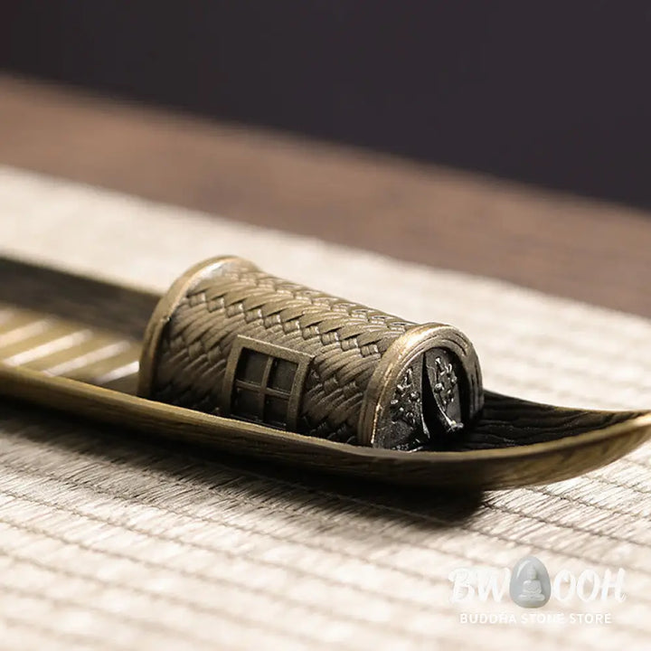 BWOOOH handcrafted incense burner - Fisherman Boat Alloy Incense Stick 