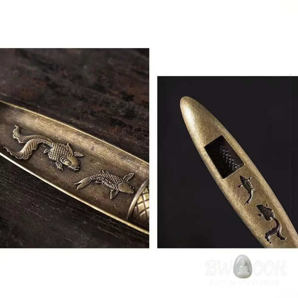 BWOOOH handcrafted incense burner - Fisherman Boat Koi Fish Zinc Alloy 