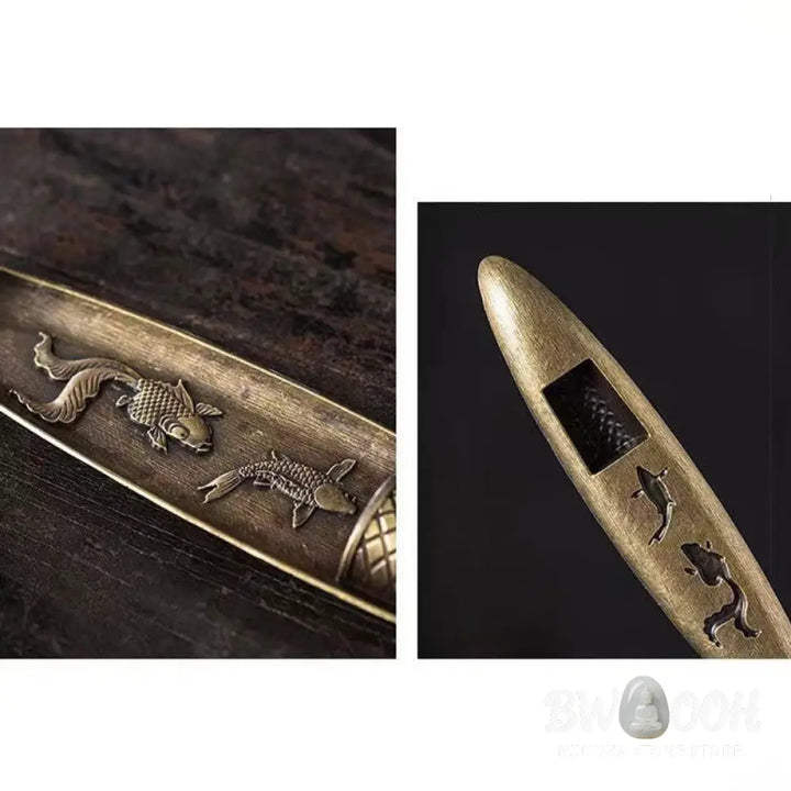 BWOOOH handcrafted incense burner - Fisherman Boat Koi Fish Zinc Alloy 