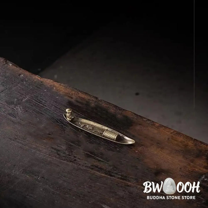 BWOOOH handcrafted incense burner - Fisherman Boat Koi Fish Zinc Alloy 