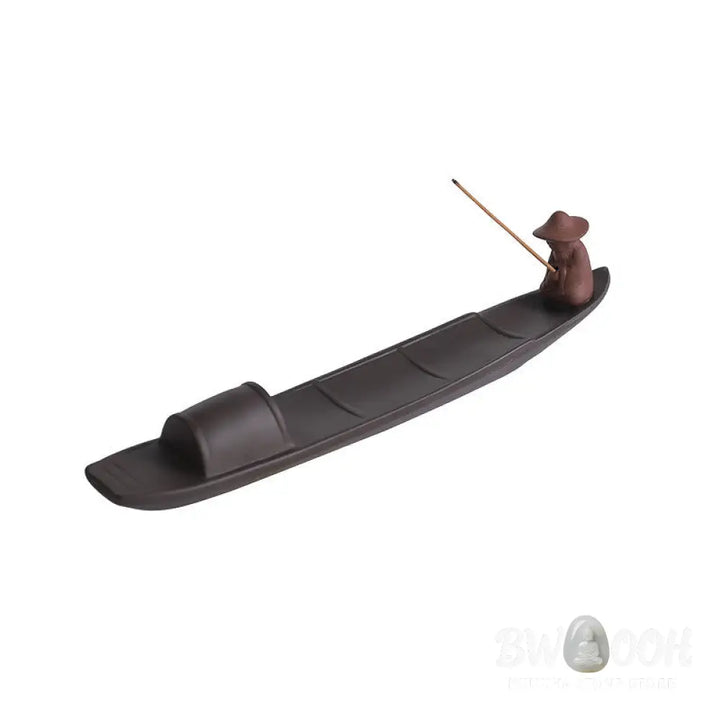 BWOOOH ceramic incense burner - Fisherman Boat Purple Clay Peace He