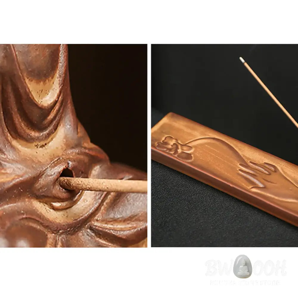 BWOOOH ceramic incense burner - Fisherman Fishing Boat Bamboo Buddh