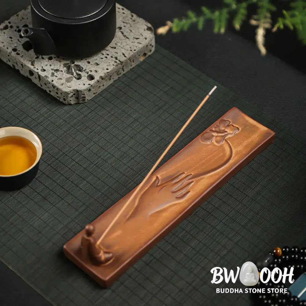 BWOOOH ceramic incense burner - Fisherman Fishing Boat Bamboo Buddh