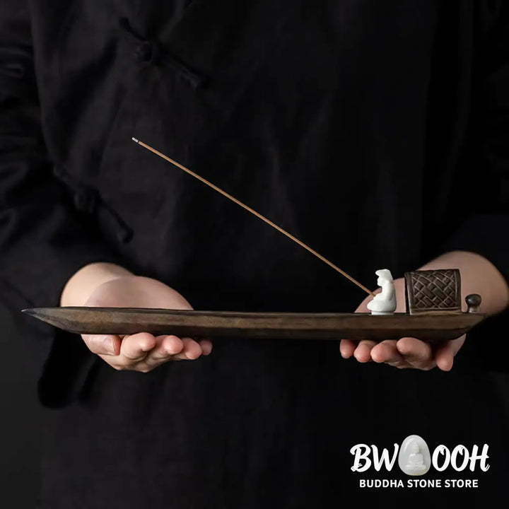 BWOOOH ceramic incense burner - Fisherman Zen Healing Brown Ceramic