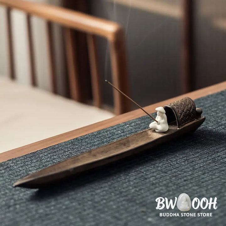 BWOOOH ceramic incense burner - Fisherman Zen Healing Brown Ceramic