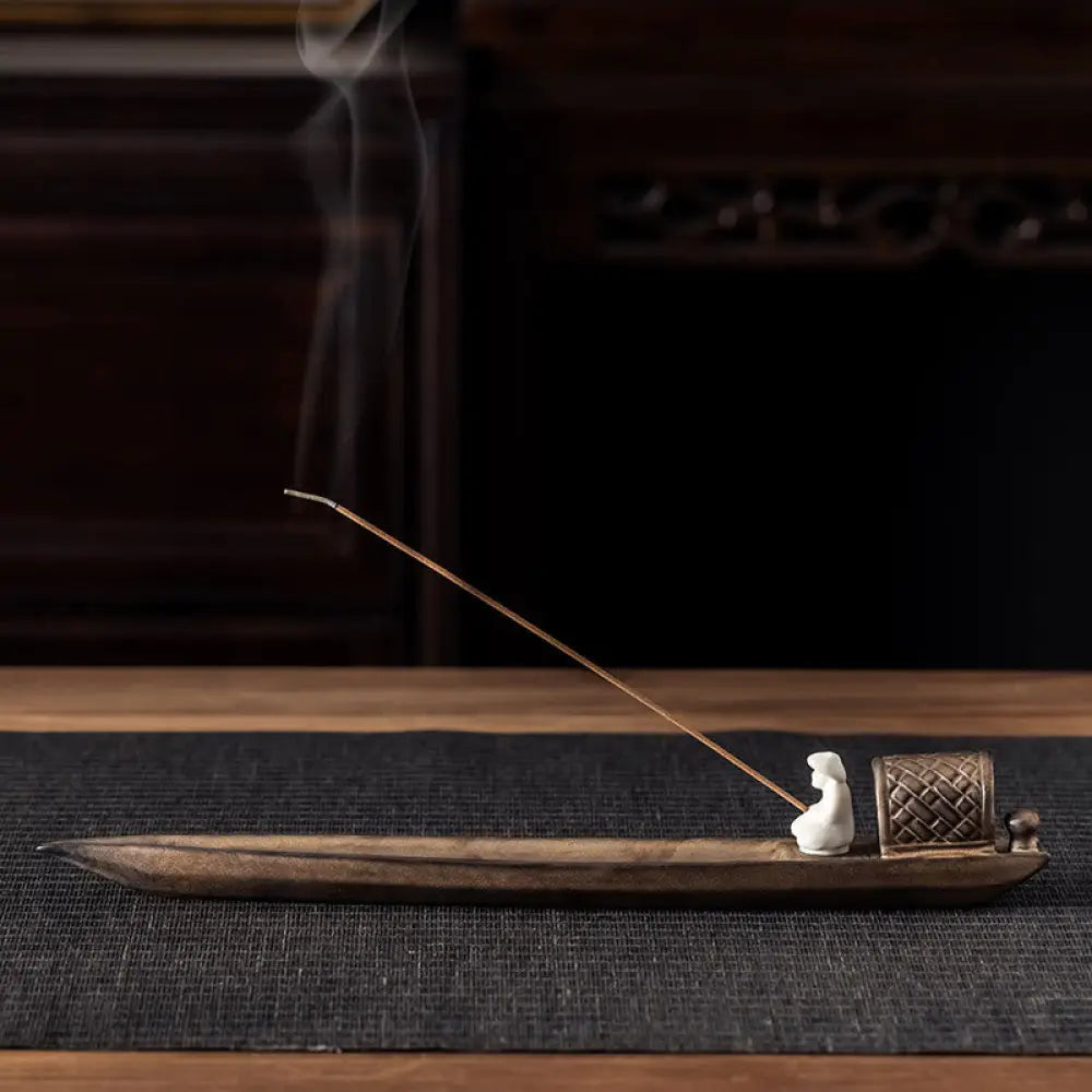 BWOOOH ceramic incense burner - Fisherman Zen Healing Brown Ceramic