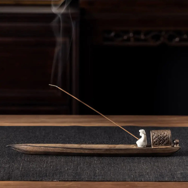 BWOOOH ceramic incense burner - Fisherman Zen Healing Brown Ceramic
