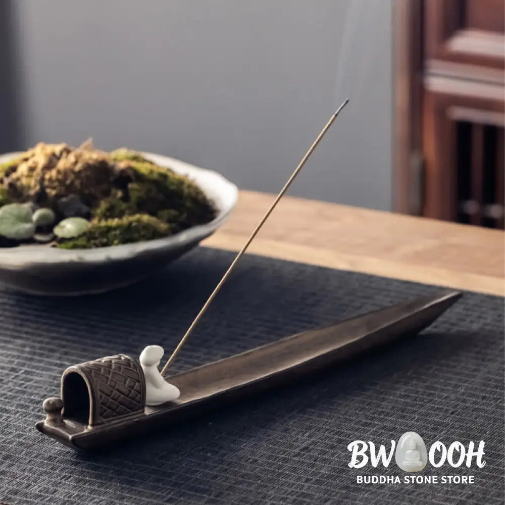 BWOOOH ceramic incense burner - Fisherman Zen Healing Brown Ceramic