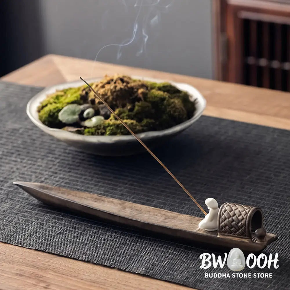 BWOOOH ceramic incense burner - Fisherman Zen Healing Brown Ceramic