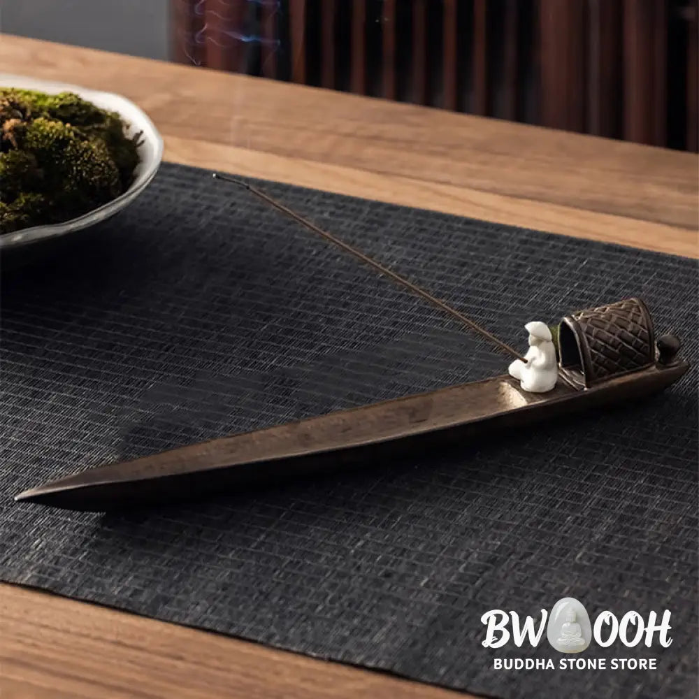 BWOOOH ceramic incense burner - Fisherman Zen Healing Brown Ceramic