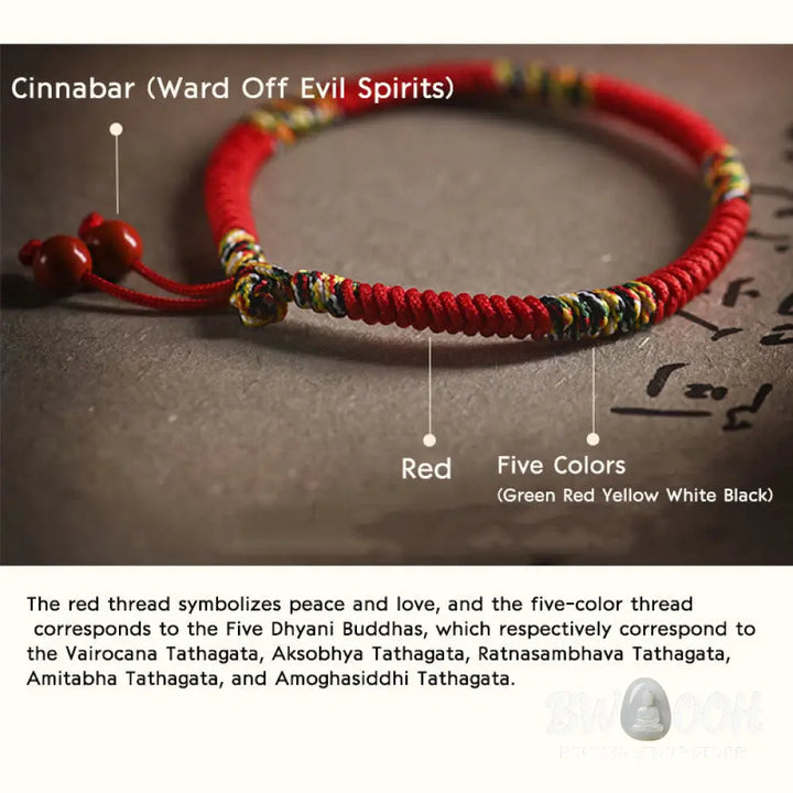 BWOOOH Five Colors King Kong Knot String Protection Luck Bracelet | spiritual healing bracelet