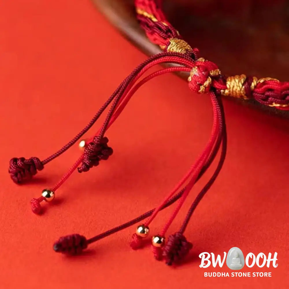 Buddha Stones Five Directions Gods of Wealth Handmade Reincarnation Knot Protection String Braid Bracelet - BWOOOH