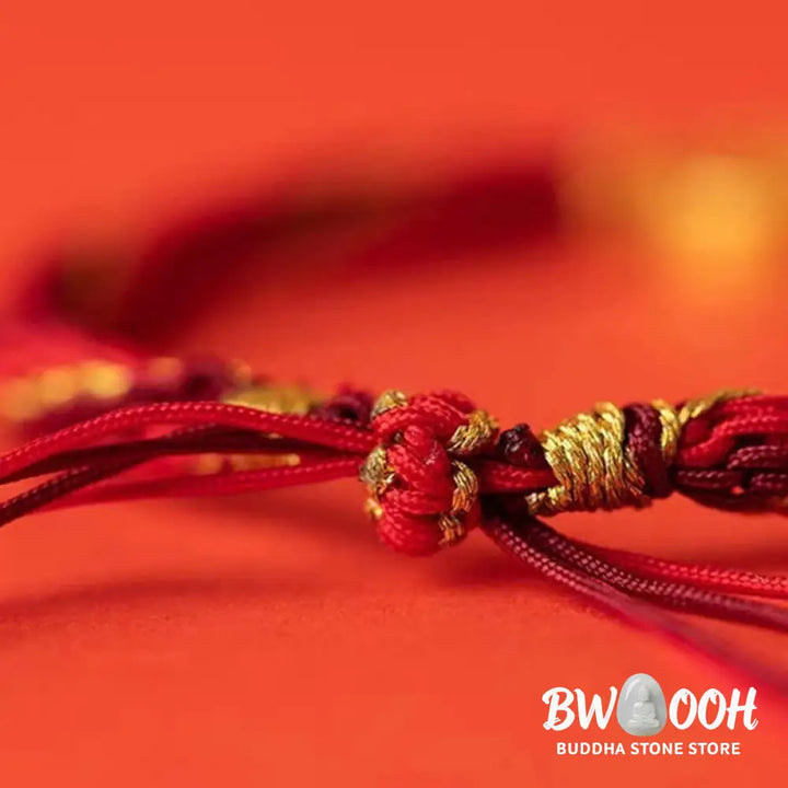 Buddha Stones Five Directions Gods of Wealth Handmade Reincarnation Knot Protection String Braid Bracelet - BWOOOH