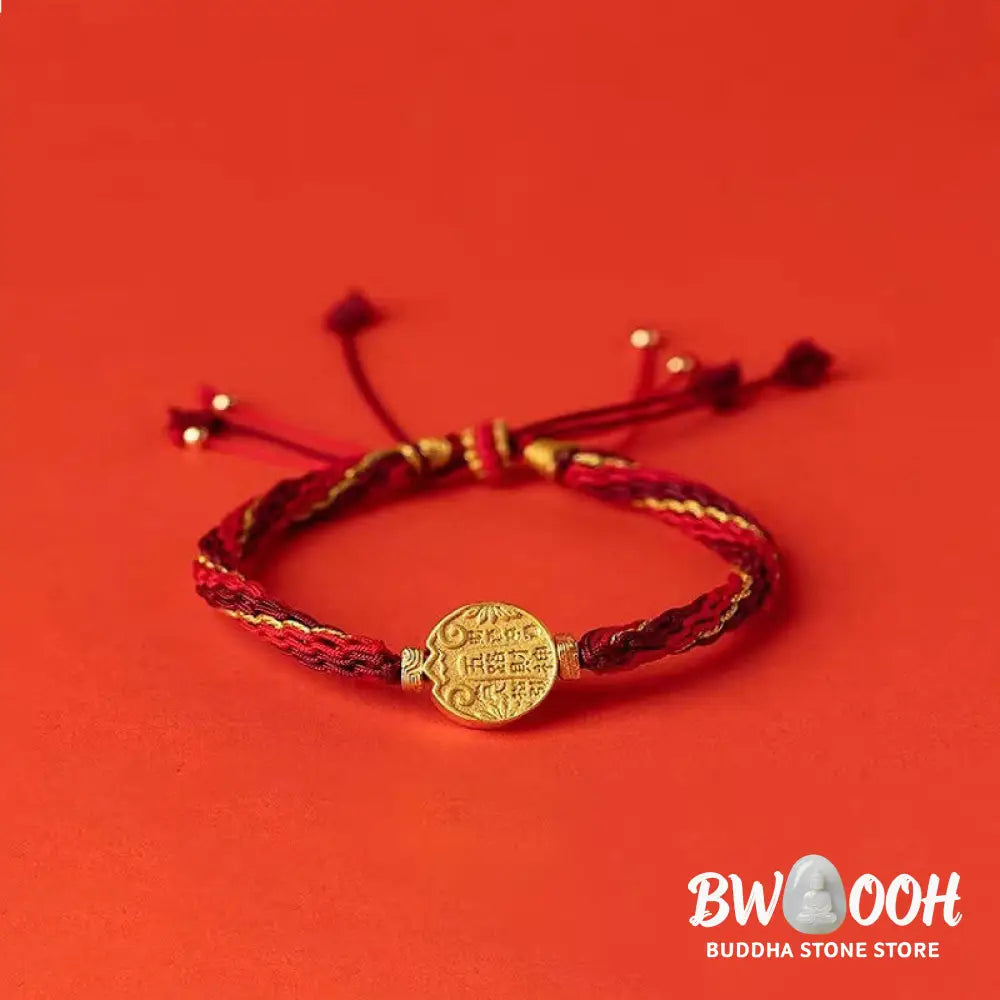 Buddha Stones Five Directions Gods of Wealth Handmade Reincarnation Knot Protection String Braid Bracelet - BWOOOH