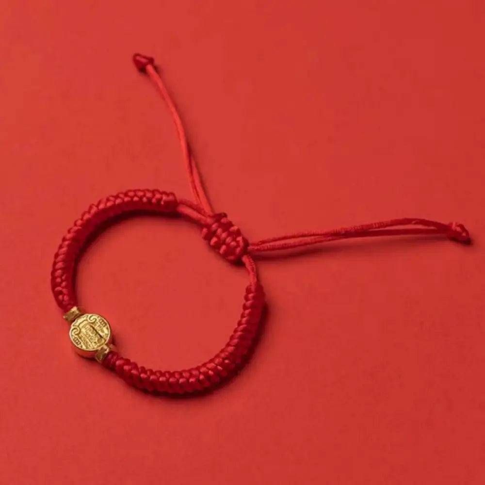 Buddha Stones Five Directions Gods of Wealth Handmade Reincarnation Knot Protection String Braid Bracelet - BWOOOH