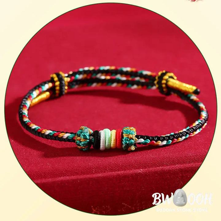 Buddha Stones Five Elements Colorful String Completeness Knot Reef Knot Braid Luck Bracelet - BWOOOH - Bracelet