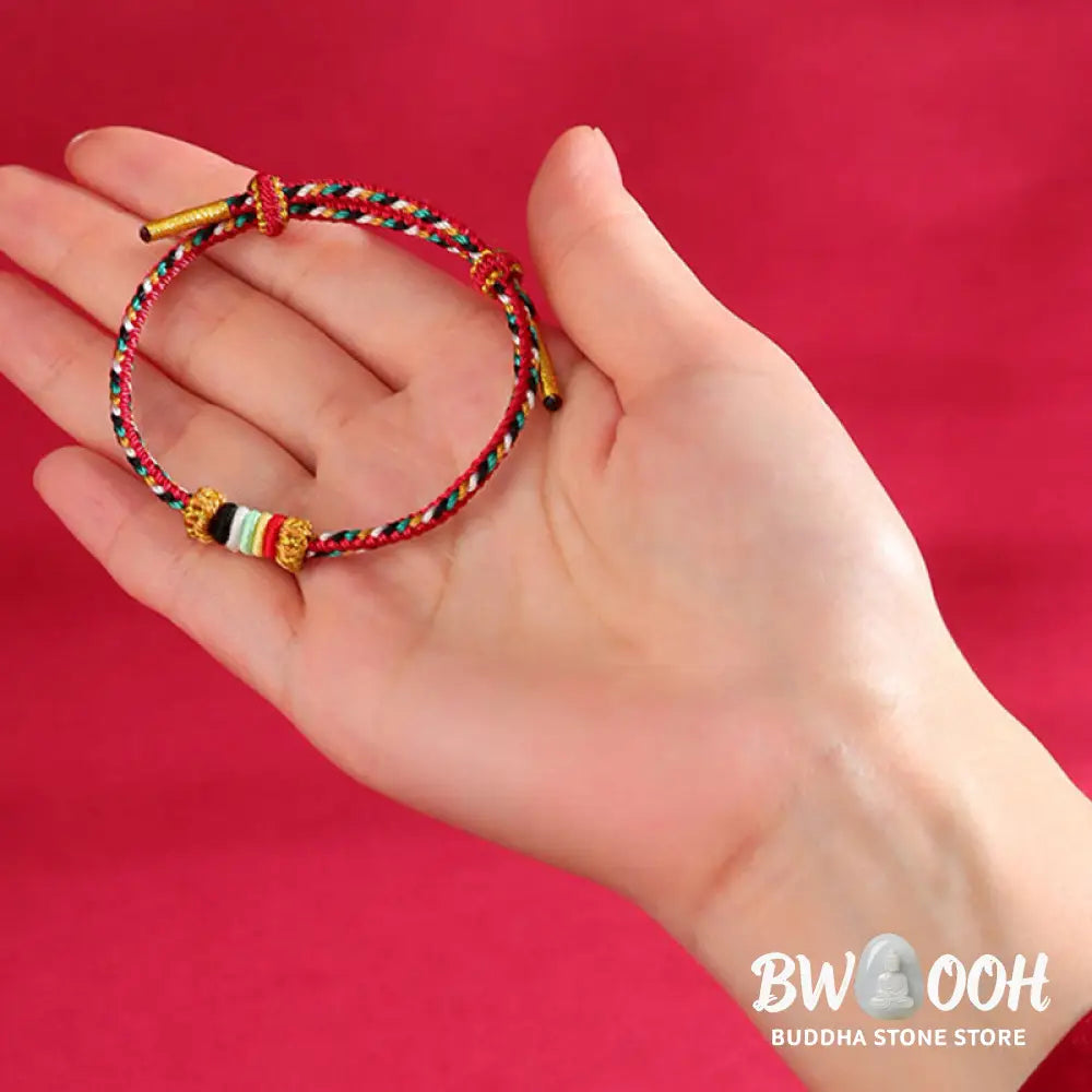 Buddha Stones Five Elements Colorful String Completeness Knot Reef Knot Braid Luck Bracelet - BWOOOH - Bracelet