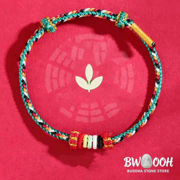 Buddha Stones Five Elements Colorful String Completeness Knot Reef Knot Braid Luck Bracelet - BWOOOH - Bracelet