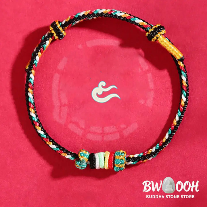 Buddha Stones Five Elements Colorful String Completeness Knot Reef Knot Braid Luck Bracelet - BWOOOH - Bracelet