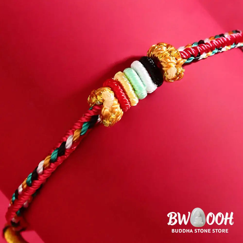 Buddha Stones Five Elements Colorful String Completeness Knot Reef Knot Braid Luck Bracelet - BWOOOH - Bracelet
