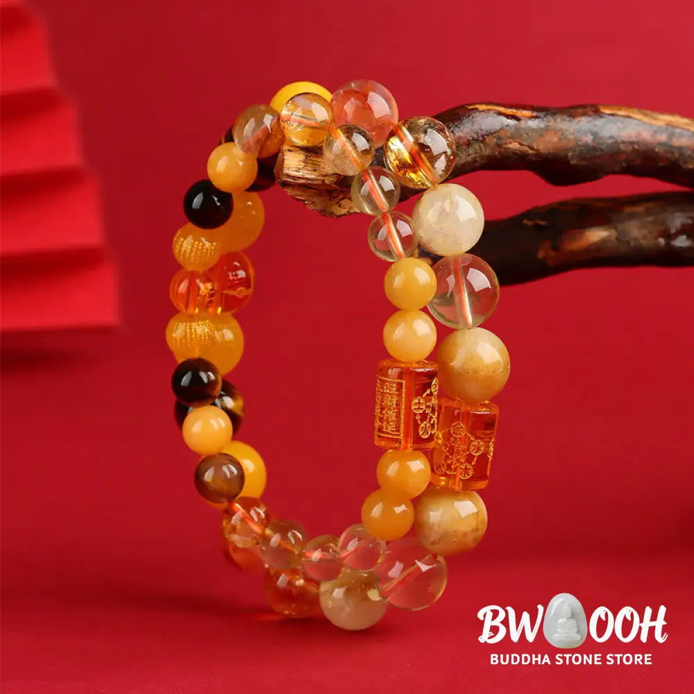 Buddha Stones Five Elements God Of Wealth Various Crystal Agate Wealth Luck Bracelet - BWOOOH - Bracelet