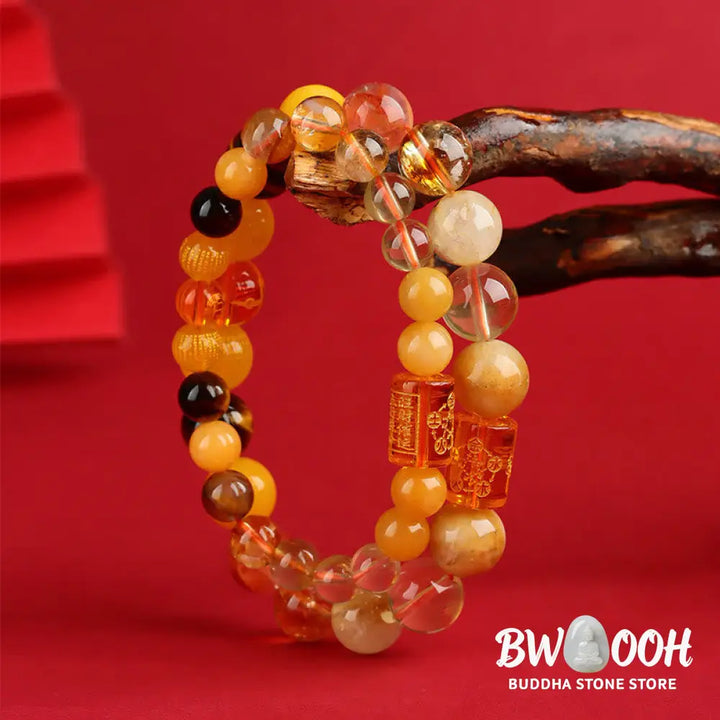 Buddha Stones Five Elements God Of Wealth Various Crystal Agate Wealth Luck Bracelet - BWOOOH - Bracelet