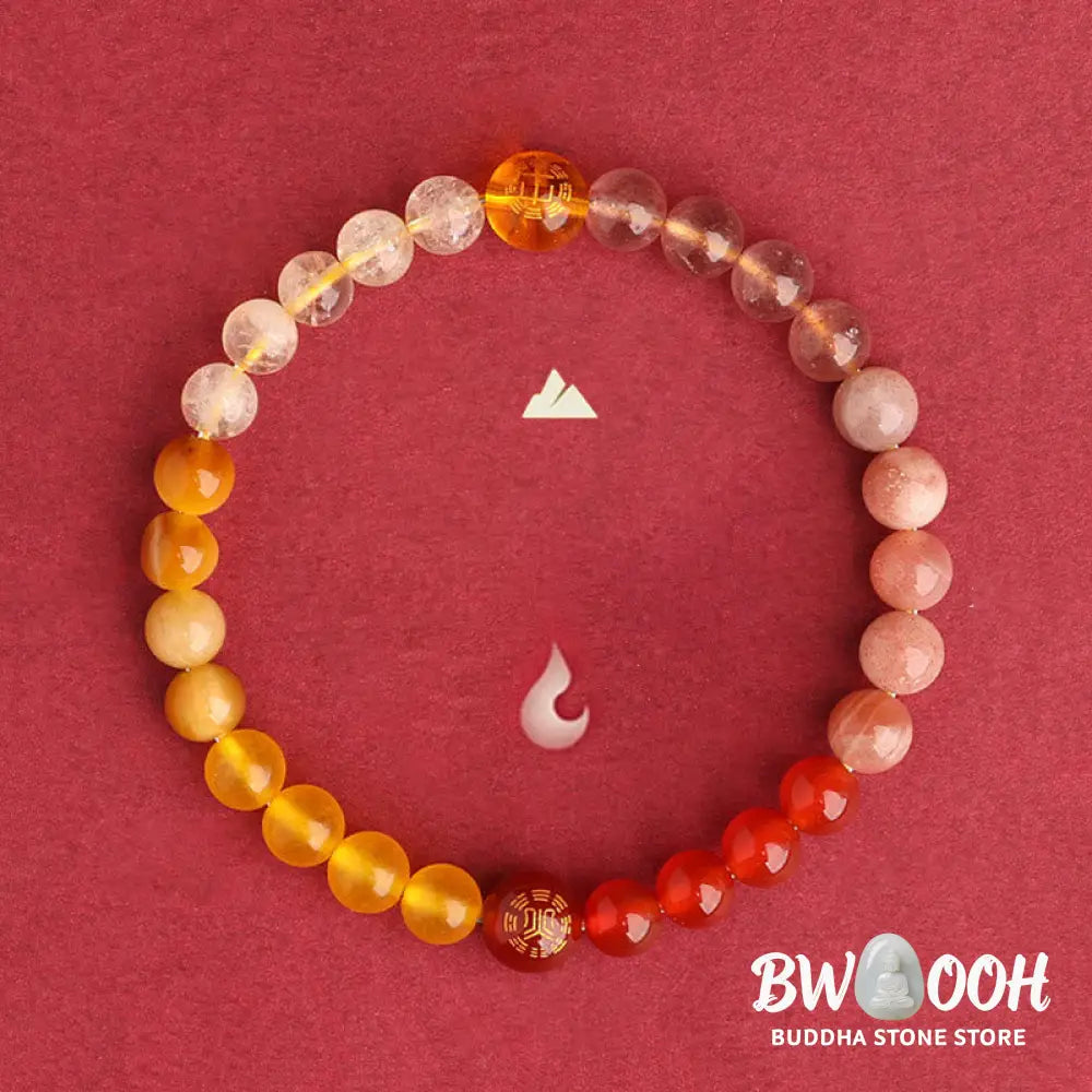 Buddha Stones Five Elements Various Agate Crystal Black Onyx Green Chalcedony Aquamarine Wisdom Bracelet - BWOOOH
