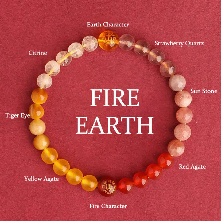 Buddha Stones Five Elements Various Agate Crystal Black Onyx Green Chalcedony Aquamarine Wisdom Bracelet - BWOOOH