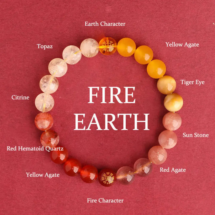 Buddha Stones Five Elements Various Agate Crystal Black Onyx Green Chalcedony Aquamarine Wisdom Bracelet - BWOOOH