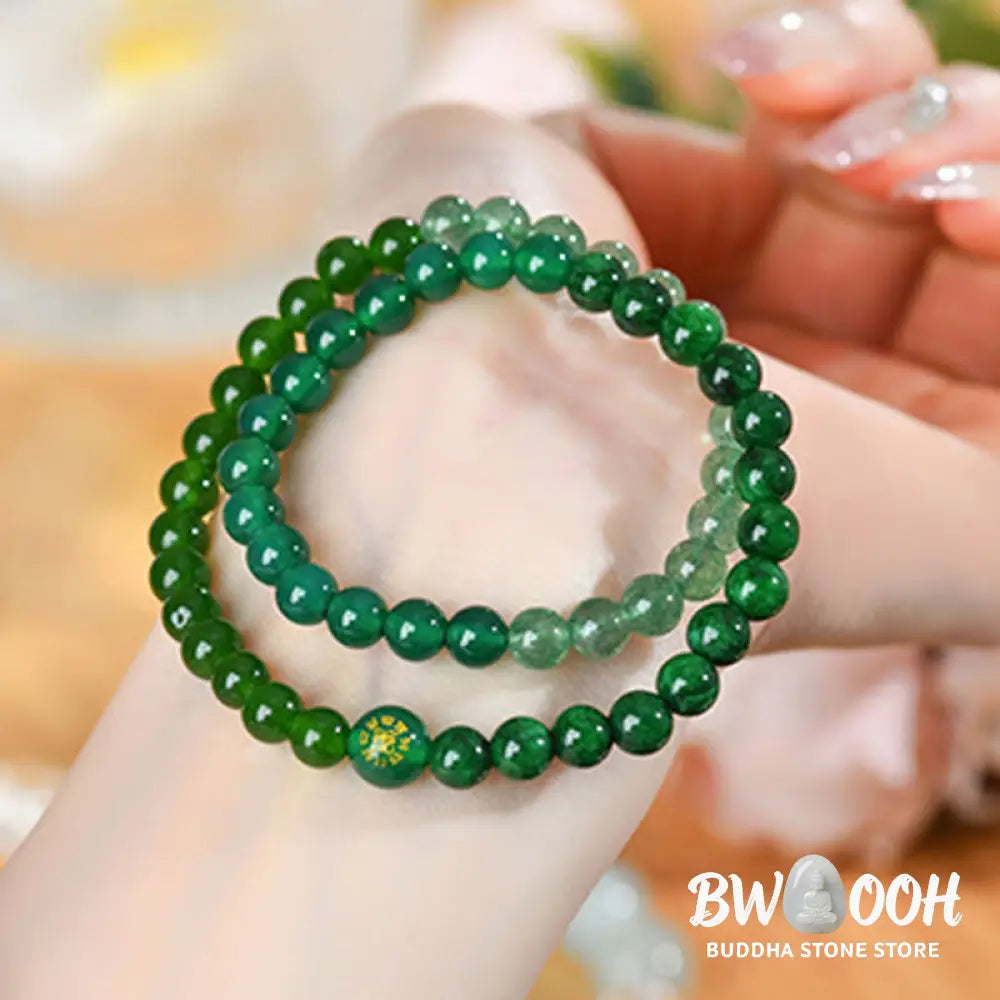 Buddha Stones Five Elements Various Agate Crystal Chalcedony White Crystal White Agate Luck Bracelet - BWOOOH - Bracelet