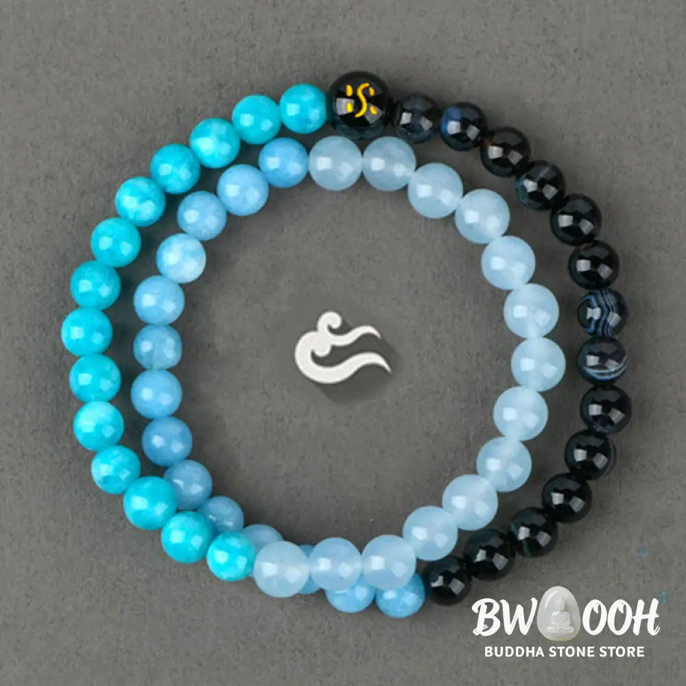 Buddha Stones Five Elements Various Agate Crystal Chalcedony White Crystal White Agate Luck Bracelet - BWOOOH - Bracelet