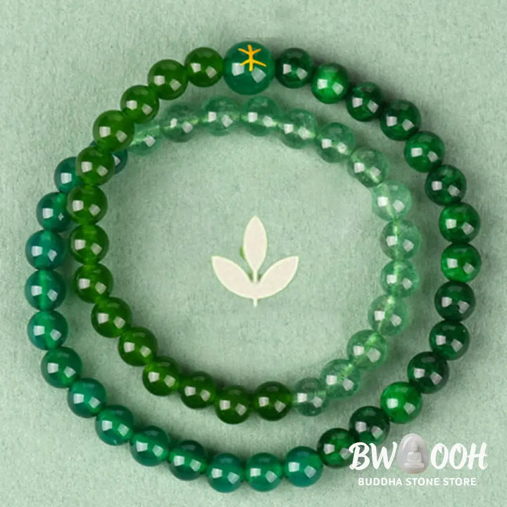 Buddha Stones Five Elements Various Agate Crystal Chalcedony White Crystal White Agate Luck Bracelet - BWOOOH - Bracelet