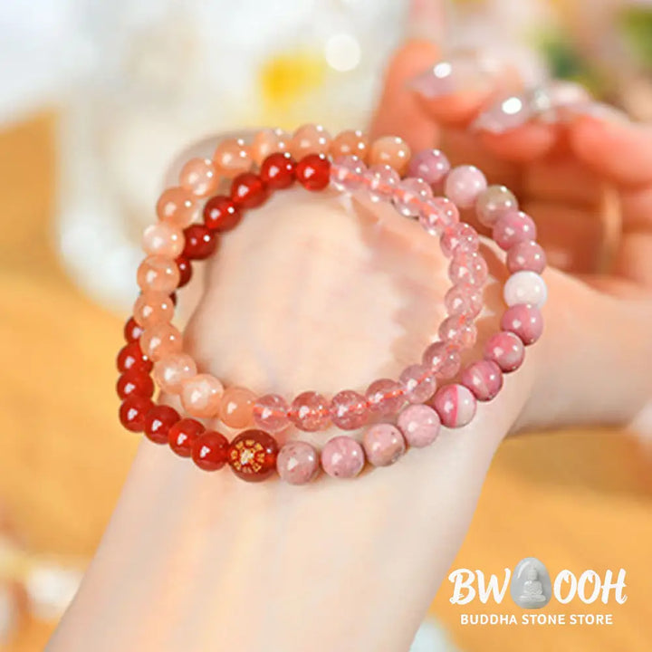 Buddha Stones Five Elements Various Agate Crystal Chalcedony White Crystal White Agate Luck Bracelet - BWOOOH - Bracelet