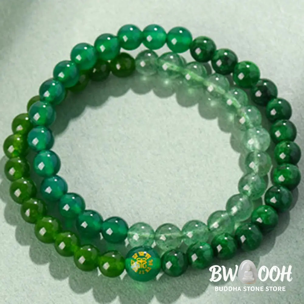 Buddha Stones Five Elements Various Agate Crystal Chalcedony White Crystal White Agate Luck Bracelet - BWOOOH - Bracelet