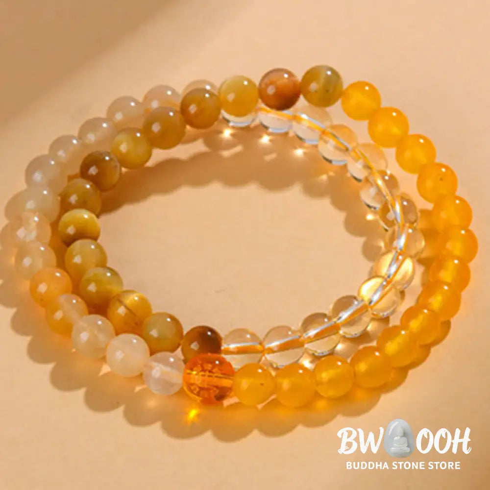 Buddha Stones Five Elements Various Agate Crystal Chalcedony White Crystal White Agate Luck Bracelet - BWOOOH - Bracelet
