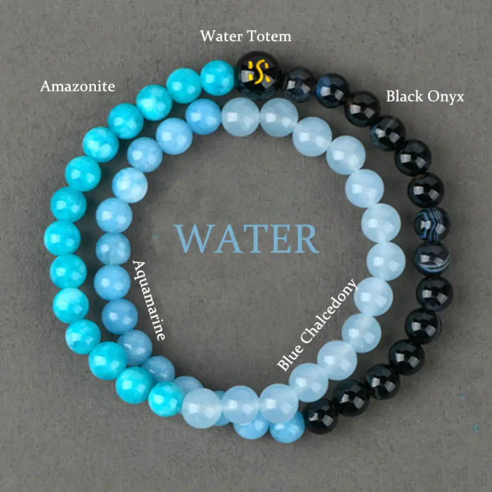 Buddha Stones Five Elements Various Agate Crystal Chalcedony White Crystal White Agate Luck Bracelet - BWOOOH