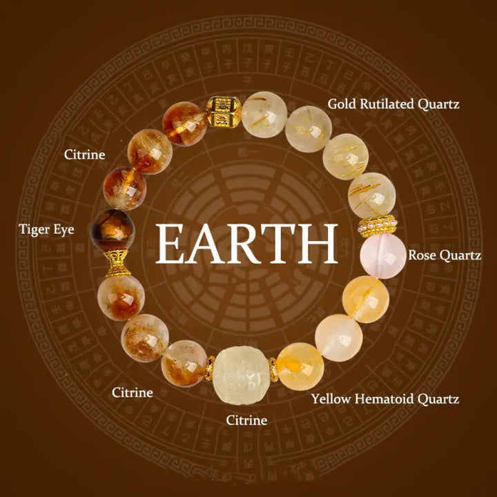 Buddha Stones Five Elements Various Agate Crystal Green Phantom Rutilated Quartz Green Grape Agate Malachite Luck