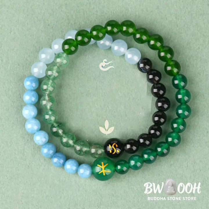 Buddha Stones Five Elements Various Agate Crystal Pearl Black Onyx White Agate White Crystal Luck Bracelet - BWOOOH