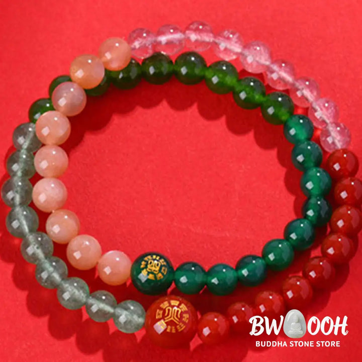 Buddha Stones Five Elements Various Agate Crystal Pearl Black Onyx White Agate White Crystal Luck Bracelet - BWOOOH