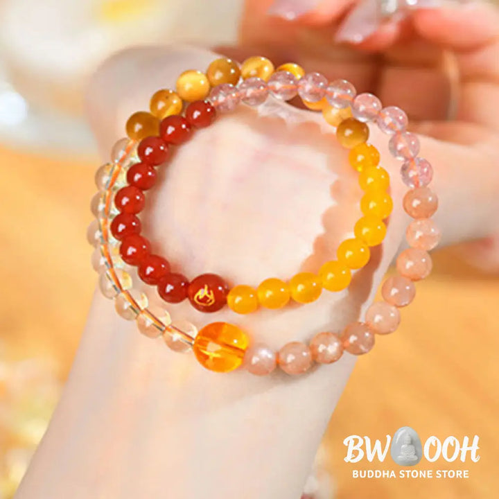 Buddha Stones Five Elements Various Agate Crystal Pearl Black Onyx White Agate White Crystal Luck Bracelet - BWOOOH